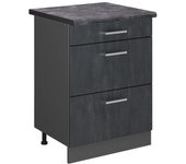 Vicco mueble bajo de cocina r-line, hormigón negro, 60 cm et antracita
