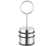 Relaxdays tope puerta y ventana con asa, acero inoxidable y goma, plateado, 20,5 x 7,5 cm