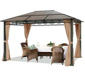 Cenador techo fijo rendezvous deluxe, 3x4m, capuchino