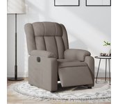 Sillón reclinable eléctrico de tela color topo