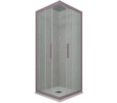Mampara de ducha angular deslizante 70x80 cm de pvc lavanda h 200 vidrio transparente mod. kolors