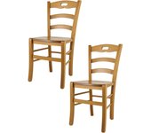 Tommychairs - set 2 sillas cocina savoie en madera de haya color roble y asiento en madera