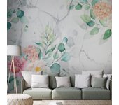 Papel pintado - mármol floral [250x175]