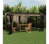 Vidaxl cenador con paredes de malla acero taupe 4x3 m