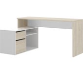 Mesa escritorio l rox natural/blanco 75x139x92 cm | escritorio funcional