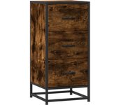 Aparador | aparador de comedor | armario de cocina madera ingeniería y metal roble ahumado 35,5x35x76 cm cfw11445
