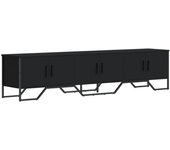 Mueble de tv de madera compuesta negra 180x34x41 cm