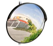 Relaxdays espejo de seguridad, profesional, irrompible, interior & exterior, con soporte, 45 cm, negro