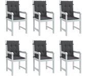 Cojines silla respaldo bajo 6 ud tela gris antracita melange v1055 100 x 50 x 4 cm / antracita