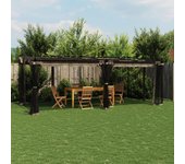 Vidaxl cenador con paredes de malla acero taupe 6x3 m