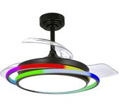 Ventilador de techo led antila mini rgb negro 45w 4500lm cct intensidad regulable con mando a distancia