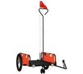 Remolque para bicicletas hierro y tela oxford naranja cfw66354