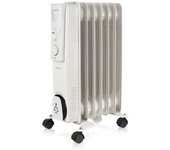 Radiador de aceite 7 elementos, 3 niveles de potencia, regulador temperatura termostato, ruedas, emerio, blanco, 2000, ho-124421