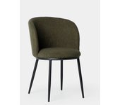 Silla de comedor de borreguito verde oscuro 51x80 cm