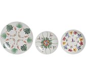 Vajilla set 18 porcelana 27x27x2,5 tropic garden