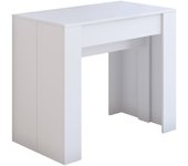 Consola extensible maclodio, transformable en mesa de comedor, ahorra espacio y extensible hasta 237 cm, 90-237x76,6x90 cm, efecto madera blanca