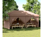 Tienda de fiesta | carpa de fiesta plegable pop-up con 4 paredes laterales marrón cfw63936