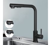 Nettlife grifo para lavabo grifo para fregadero extensible giratorio de 360 ​​​​° de acero inoxidable con 2 tipos de rociado