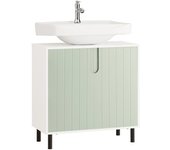 Mueble para debajo del lavabo fregadero armario de baño de suelo con 2 puertas 60 x 30 x 60 cm verde y blanco bzr139-gr sobuy es