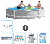 Paquete de piscina - intex - alrededor - 305x305x76 cm + accesorios a1829