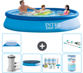 Paquete de piscina - intex - alrededor - 366x366x76 cm + accesorios a1028