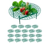 Relaxdays soporte para fresas, set de 20, protección contra caracoles, plástico, rejilla anti putrefacción y moho, verde