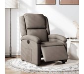 Sillón reclinable eléctrico de tela color topo