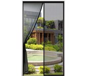 Puerta mosquitera magnética gruesa de 90 x 220 cm, malla muy densa, cortina antimoscas con cinta adhesiva.