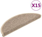 Alfombrilla autoadhesiva escalera sisal 15 uds | alfombras de escalera | tapetes de escalera beige 56x17x3 cm cfw310778