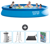 Paquete de piscina - intex - alrededor - 457x457x84 cm + accesorios cb112