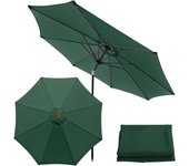 Reemplazo de toldo para sombrilla de exterior de 8 varillas, tela de poliéster (300 cm, verde)