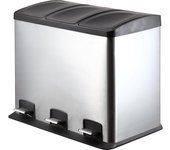 King home cubo de basura 3x12 l para separación de residuos 55,5x36x45h cm con pedal