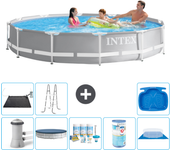 Paquete de piscina - intex - alrededor - 366x366x76 cm + accesorios a2121