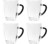 Set 4pcs tazas 0.30l cristal (negro) black & white