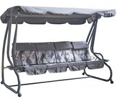 Balancín 4 plazas con función cama y toldo ajustable mizar xl gris matrix