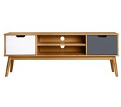 Mueble tv 2 puertas cupido acabado natural, 140 cm (ancho) 40 cm (fondo) 52.5 cm (alto.