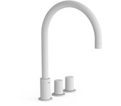 Tres 06110501bm study grifo bimando de repisa para lavabo color blanco mate