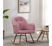 Silla mecedora | sillón balancín relax | sillón de salón de terciopelo rosa cfw892135