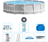 Paquete de piscina - intex - alrededor - 427x427x107 cm + accesorios a2206