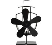 Ventilador de estufa con 5 aspas de calor, color negro, vidaxl