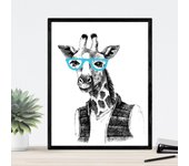Láminas de animales ,en tamano varios poster papel 250 gr alta calidad. (, animales hipsters) sin marco - a3