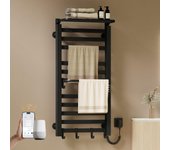 Emke radiador toallero eléctrico 1000x500 mm, secador de toallas eléctrico inteligente con temperatura constante, secatoallas eléctrico 280w negro