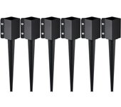 Vevor estaca de anclaje para poste de valla, paquete de 6, 24 x 4 x 4 pulgadas de diámetro exterior (diámetro interior 3,5 x 3,5 pulgadas), estaca de
