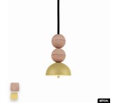 Lámpara colgante de hormigón - bosfor concrete | rosa - limón | 2 bolas | led 14w