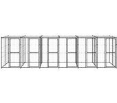 Perrera de exterior de acero con techo 14,52 m2