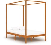 Estructura de cama con dosel marrón miel pino macizo 120x200 cm