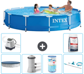 Paquete de piscina - intex - alrededor - 366x366x76 cm + accesorios a1566