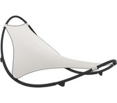 Tumbona de jardín | tumbona de exterior | silla mecedora con ruedas acero y tejido textilene crema cfw598906