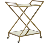 Beliani carrito de cocina ivera metal dorado