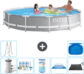 Paquete de piscina - intex - alrededor - 366x366x76 cm + accesorios a2102
